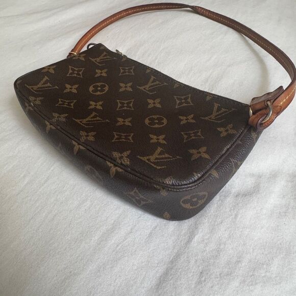 Louis Vuitton Monogram Bag Pochette Brown Authentic Pouch Clutch - Picture 2 of 10